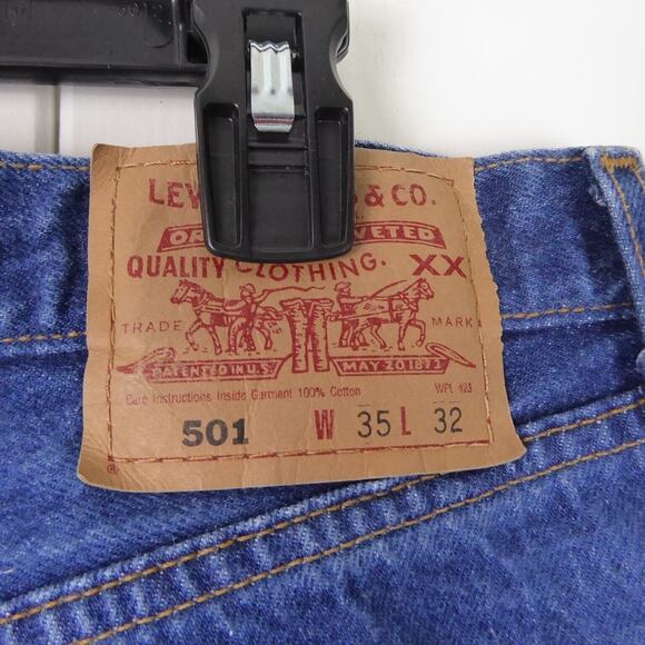 VTG Levis 501 Jeans Mens SZ 35/32 Original Classic Fit Straight Leg Button Fly - Picture 7 of 10
